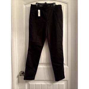 J. Crew Black Dannie Stretch Zip Back Slim Straight Leg Pants size 12 NWT